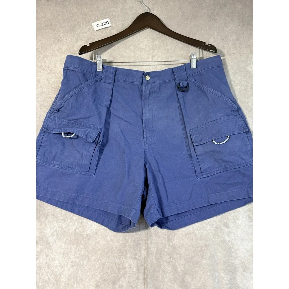 Columbia PFG Fishing Cargo Shorts Mens XXL Blue Utility Cotton